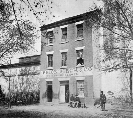 Price, Birch & Co., the successor of the slave trading firm of Franklin & Armfield. Civil War-period photograph by Capt. Andrew J. Russell. The building still stands at 1315 Duke Street, Alexandria.